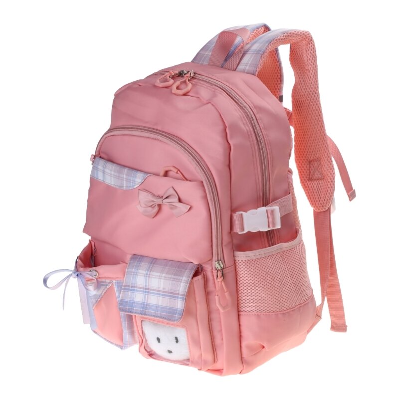 Bowknot Backpack Nylon School Bag for Teenagers Girls Children Rucksack Student Casual Daypack Book Bags