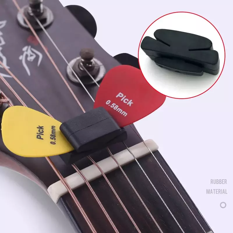 Guitar Pick Holder Rubber Fix On Headstock For Bass Ukulele Plectrum Accessories For Bass Ukulele Plectrum Accessory Guitar Part