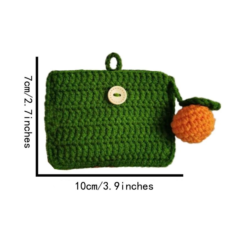 Bomhcs-手作りのニットかぎ針編みの葉,保護スリーブ,果物,クレジットカード,バスカード