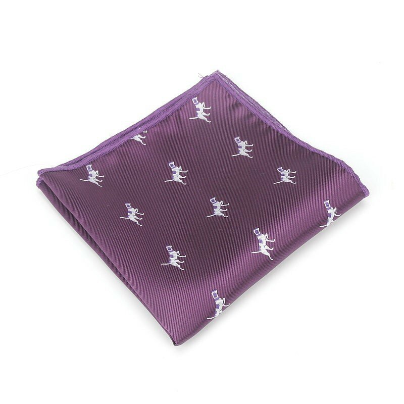 Brand Mens Handkerchief Pocket Animal Pocket Square Business Suits Chest Towel Hanky Gentlemen Polyester Yarn Suit Hankies