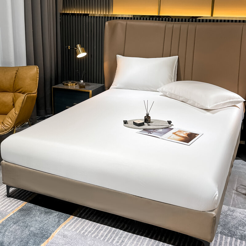A cama de seda natural da amoreira cabeu a folha profundamente 25cm a cobertura de colchão de seda real personalizada tamanho luxo high-end lençóis de cama