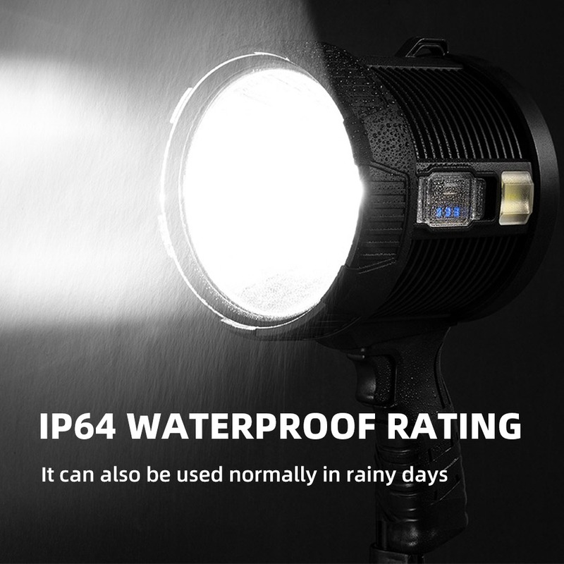 Xp70 alta potência recarregável led lanterna holofote poderosa tocha spotlight iluminação portátil com 9000mah bateria de lítio