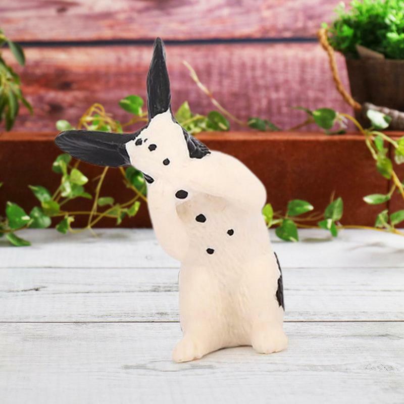 3D Mini Easter Figurine Realistic Animal Bunny Toy Simulation Rabbit Action Figure Model Farm Animal Home Decor Toy For Kids