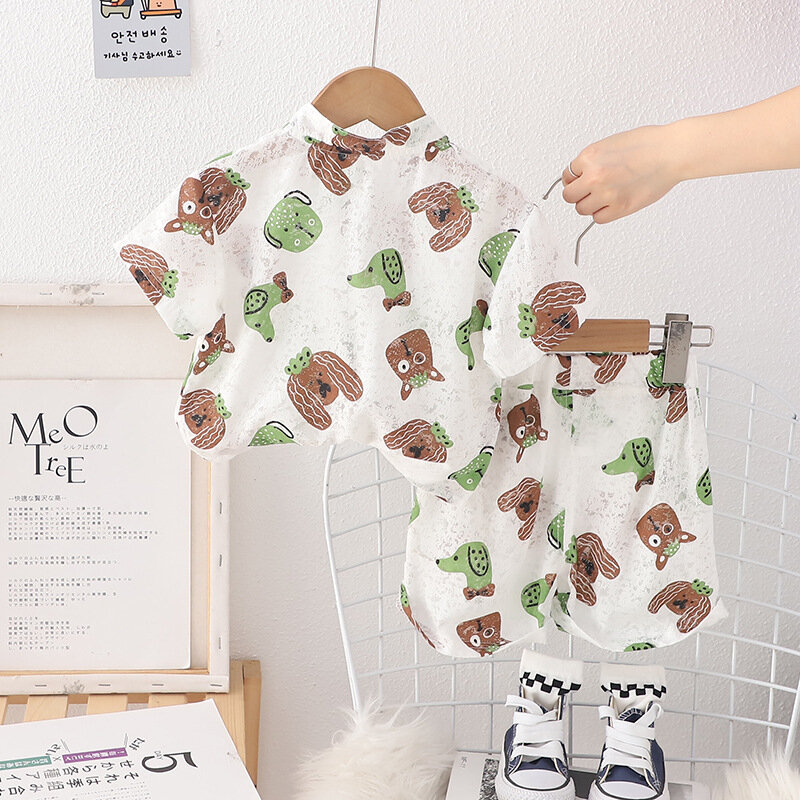 New Summer Baby Clothes Suit Children Casual Cartoon Shirt Shorts 2Pcs/Sets Toddler Boys Clothing Infant Costume Kids Tracksuits