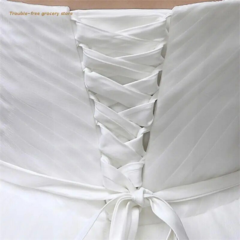 118 Polegada vestido de casamento com zíper substituição ajustável corset voltar kit laço-up fita de cetim laços para o banquete de noiva vestido de noite
