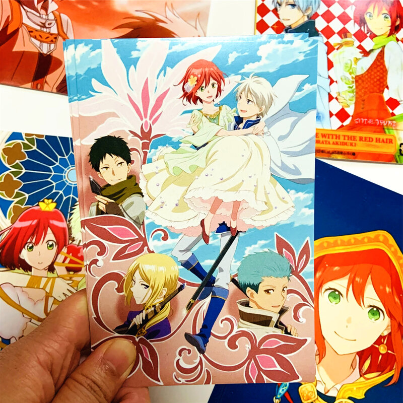 Cartes de vministériels x à collectionner Akagami no Shirayuki-hime, fournitures scolaires et de bureau, blanche neige avec cheveux rouges, 6 pièces/ensemble