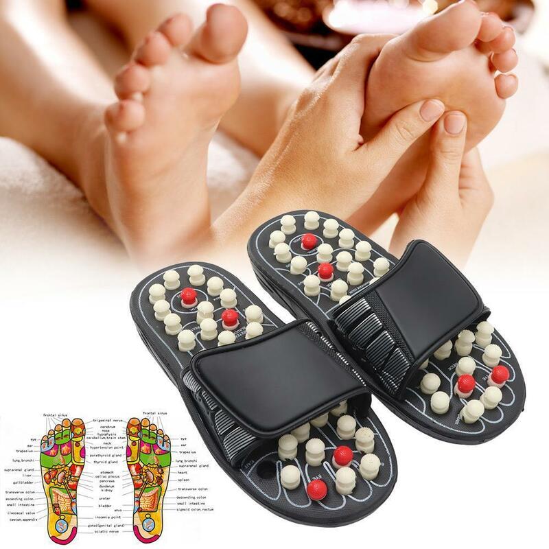 Relief Massage Shoes Acupressure Slippers Natural Pebbles Foot Massager Reflexology Sandals Tai Chi Acupoint Massage