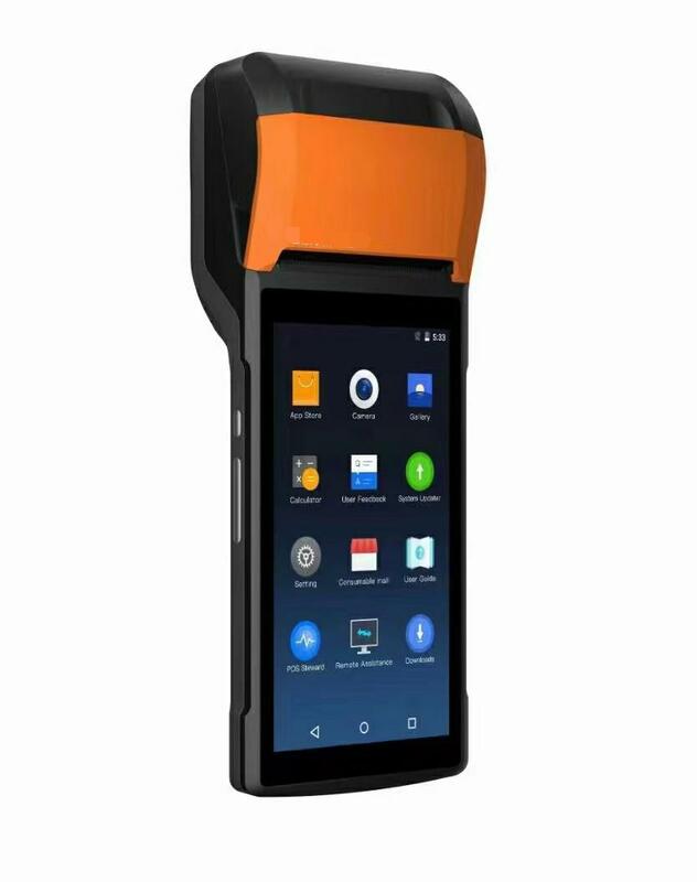 プリンター付き4g Androidスマートマシン,スーパーマーケットの支払い端末,58mmの印刷で動作,携帯電話,オールインワン,オープンバージョン,USED-V2