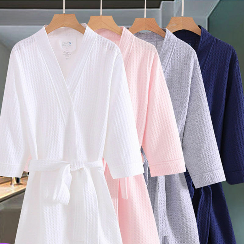 Camisón de Color liso para hombre y mujer, ropa de casa informal, albornoz, Kimono de diseñador, ropa de dormir Vintage