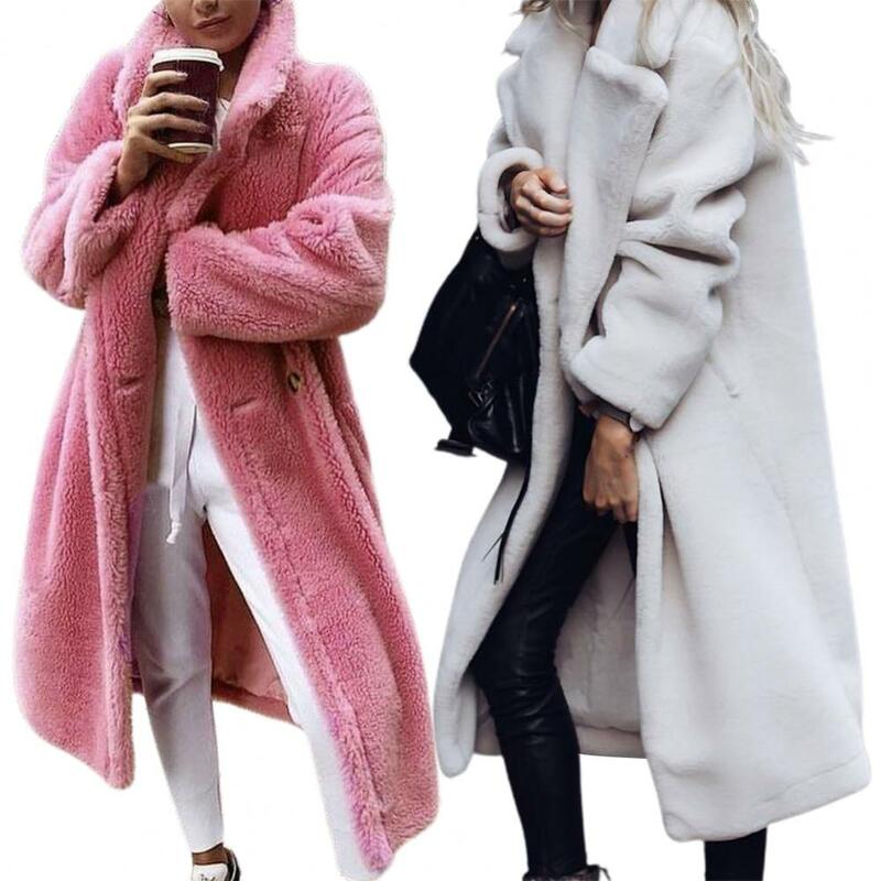 Mantel Kardigan Mantel Panjang Mewah Lengan Panjang Menarik Mantel Jaket Panjang Baik Pakaian Musim Dingin Wanita