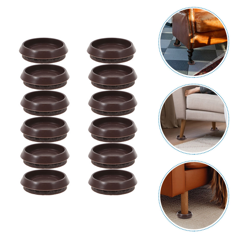12 Pcs Fixed Caster Cup Chair Leg Protectors for Hardwood Floors Area Circle Circle Area Rugsss Furniture