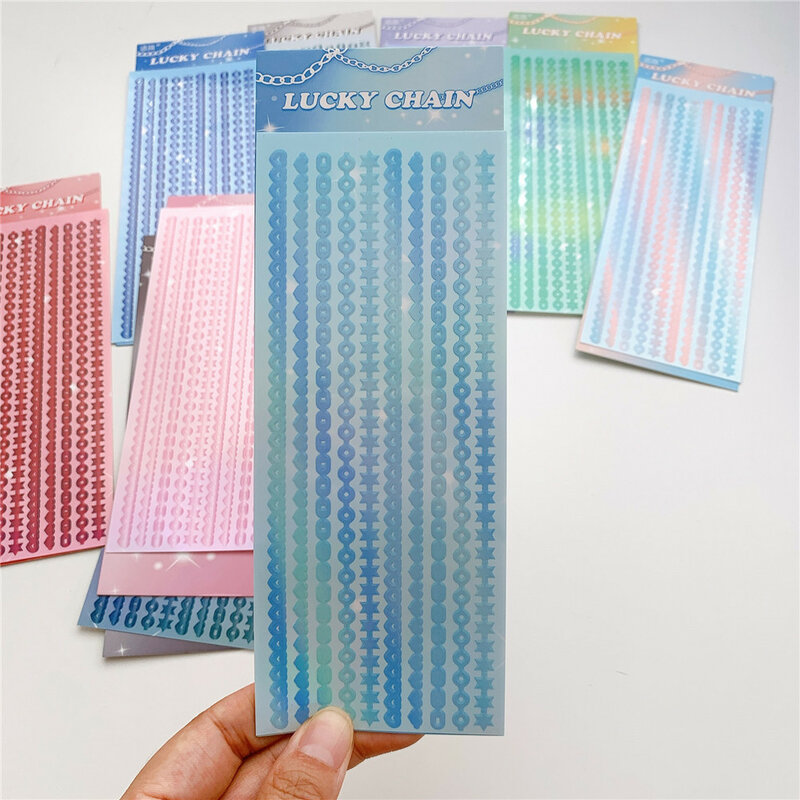 Coreano ins listrado corrente adesivos decorativos diy criativo mão conta artesanal diy materiais deco adesivo papelaria pessoal