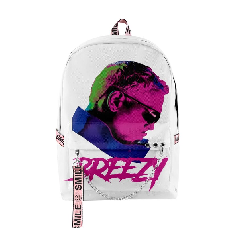 Chris Brown pod wpływem Tour 2023 Breezy Merch Zipper plecak Harajuku tornister wyjątkowa torba podróżna