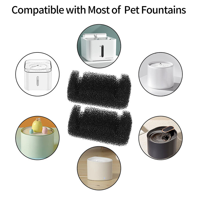 Dispenser d'acqua con filtro in spugna per animali domestici da 10 pezzi per cani e gatti filtro in spugna sano accessori per fontanelle per animali domestici
