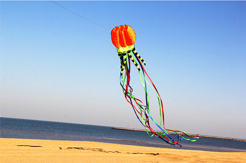 Freies verschiffen 8m große quallen drachen fliegen octopus kite reel ripstop nylon stoff kevlar linie paragliding spielzeug erwachsene drachen