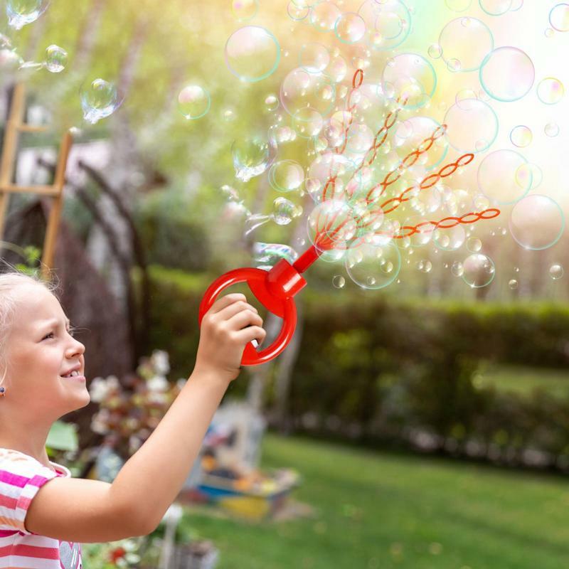 Bubble Blowing Wand Stick Machine for Kids Handheld, rosto sorridente, fabricante de bolhas manuais, brinquedos ao ar livre de verão, presentes infantis, 32 buracos