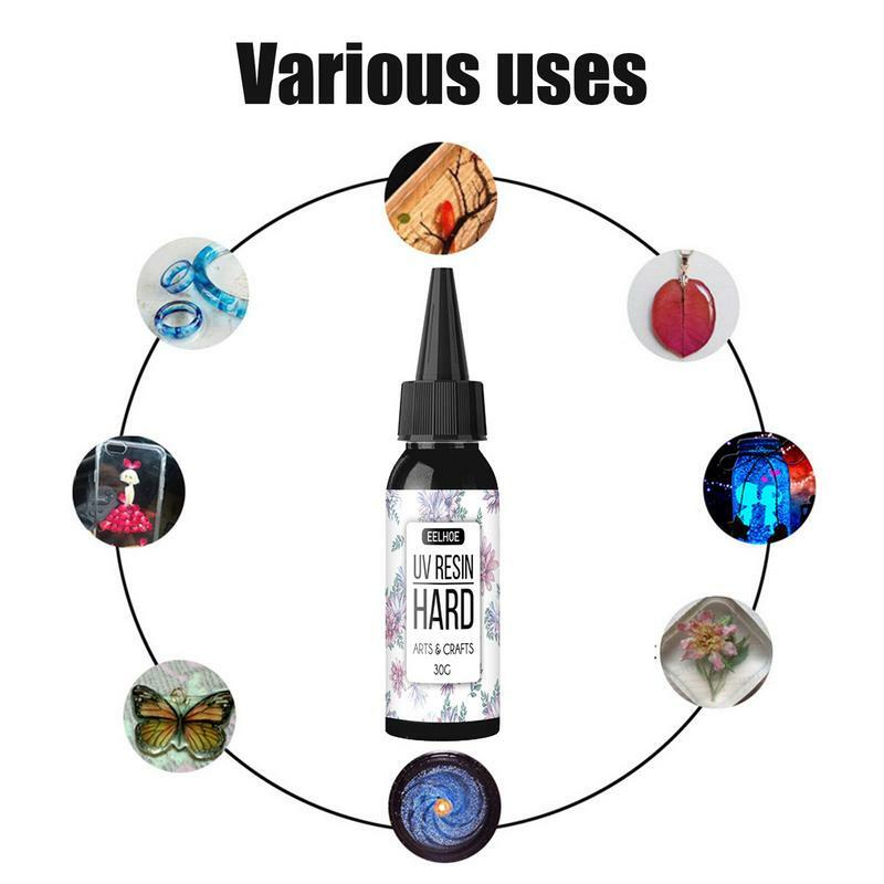 UV Light Glue Epoxy Resin Glue 30g With Precision Tip Multifunctional Transparent Low Odor UV Activated Glue For Mold Casting