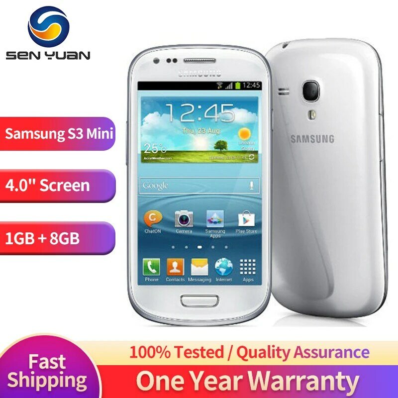 Originale Samsung I8190 Galaxy S III S3 Mini 3G cellulare 4.0 ''1GB RAM 8GB ROM cellulare 5MP + VGA Dual Core SmartPhone Android