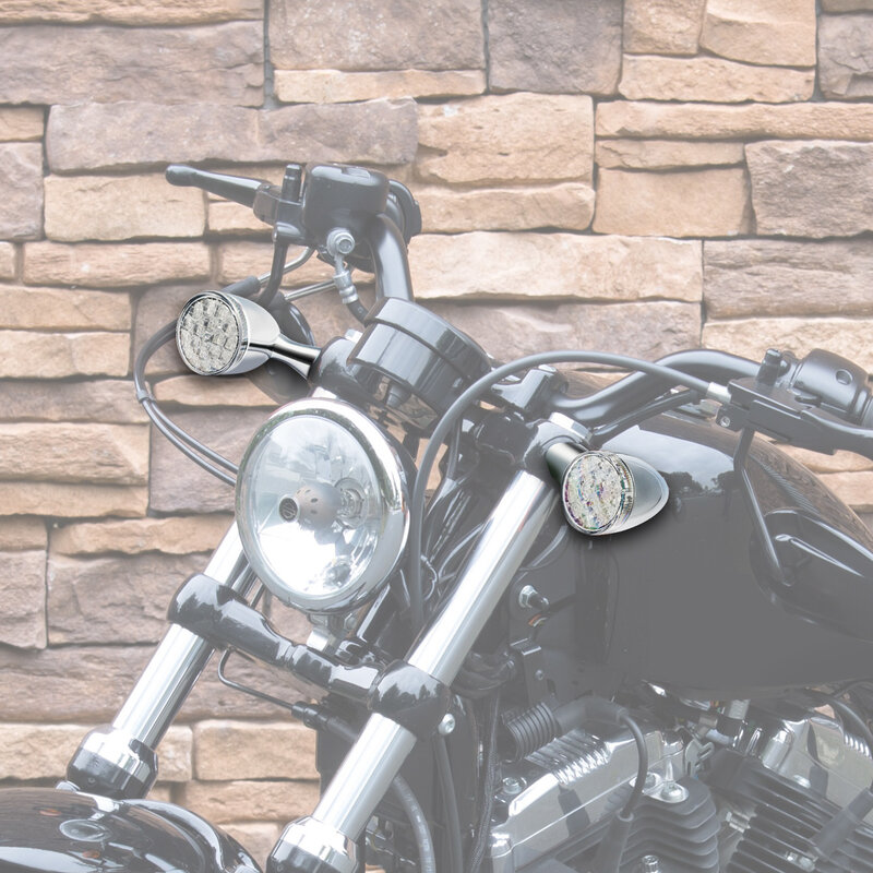 Frente Amber Turn Signal Lights para motocicleta, Harley XL48, XL1200X, 2016-2022