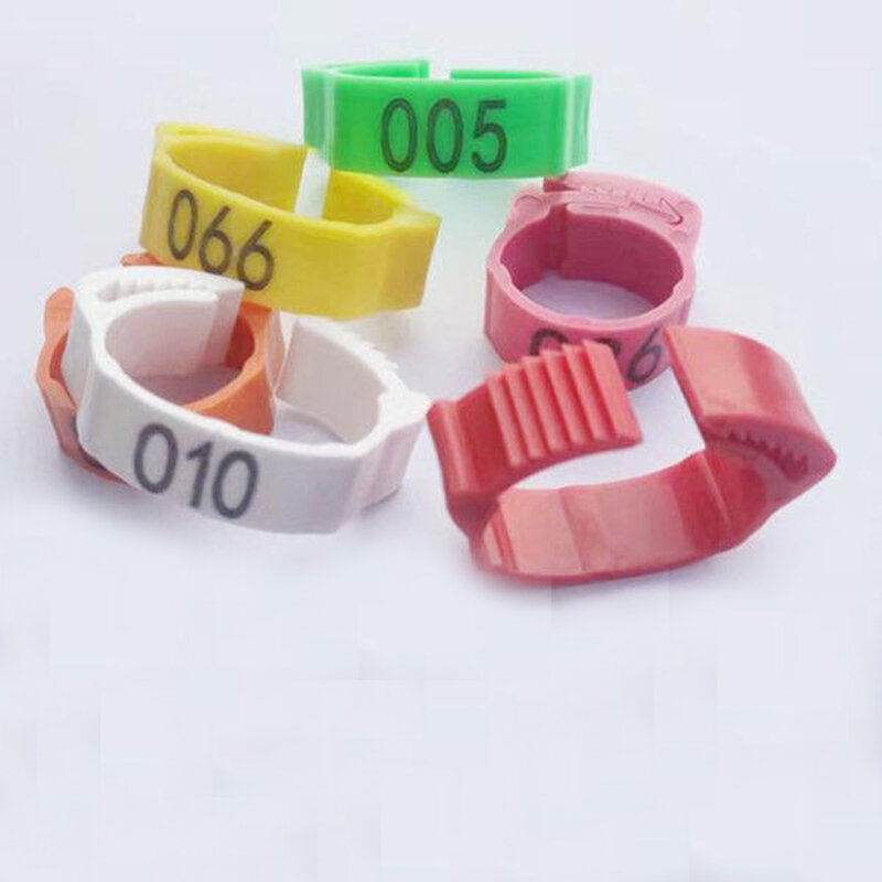 100PCS Plastic Numbered Poultry Chicken Leg Adjustable Foot Label Rings for Pigeon Duck Goose Identification Tools