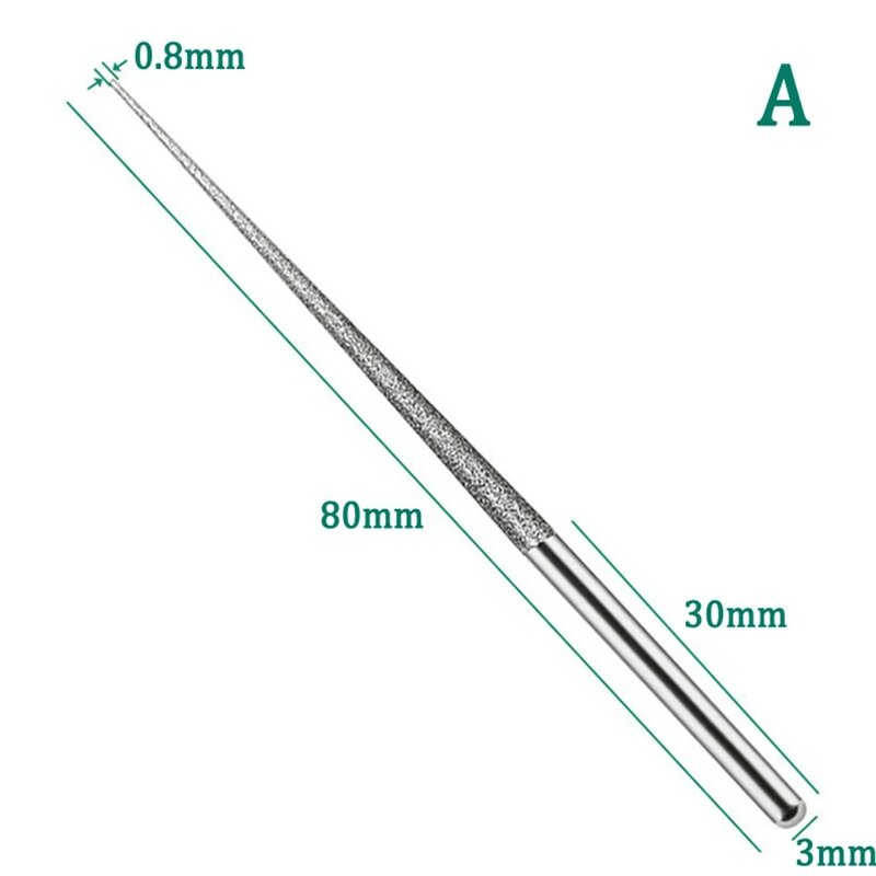 Drilling Carving Needle Hand Drill Mini Drill 1 PCS Carving Needle Diamond Electroplating Grinding Rods Silver