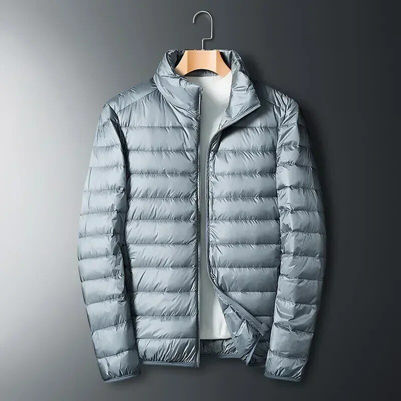 Nowa Ultra lekka biała kurtka puchowa męska wodoodporna na co dzień przenośna na zewnątrz lekka wyściełana kurtka męskie płaszcze jesień zima