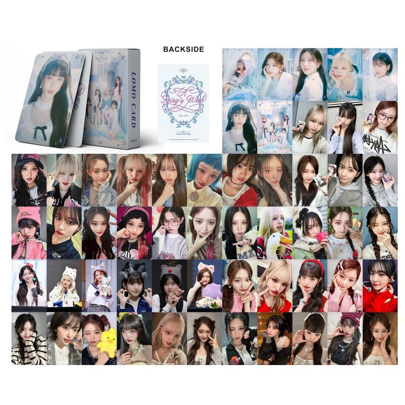 55 szt./zestaw Kpop Idol nowy Album wróżki z nadrukiem karty HD Lomo fotokartka prezent dla fanów Wonyoung Rei Gaeul Yujin Gaeul Leeseo