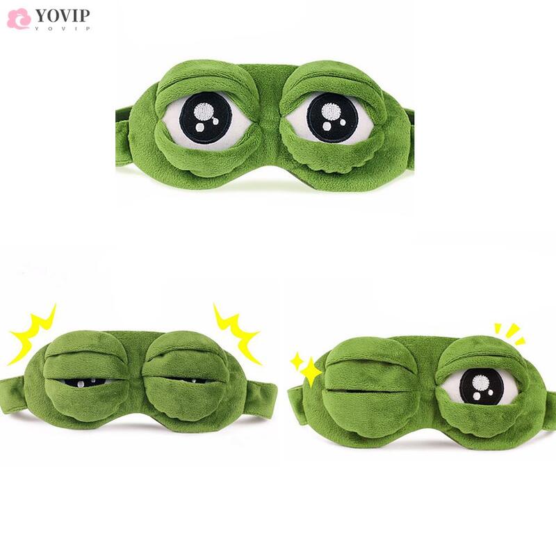 1pc 3D żaba maska do spania Eyeshade pluszowa osłona oczu Cartoon Eyeshade dla oczu podróży Relax prezent maska do spania dla oczu słodkie łatki