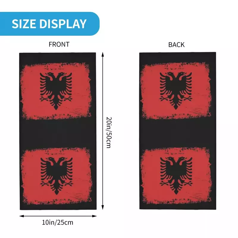 Albanien Flagge Bandana Hals abdeckung gedruckt Wickel maske Schal warme Kopf bedeckung Reiten Unisex Erwachsenen wind dicht