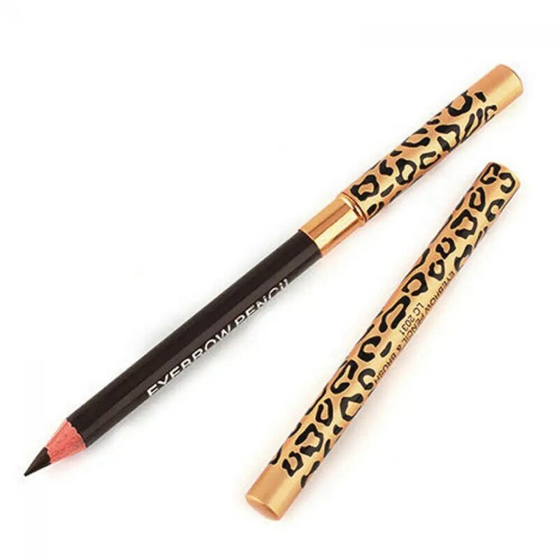 Long-Lasting Waterproof Women Eyebrow Pencil Makeup Leopard Eyeliner Brush
