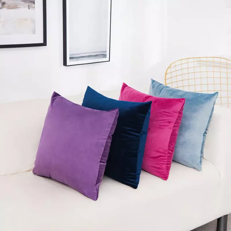 Velvet Throw Pillow Cover Decorative Square Cushion Case for Sofa Bedroom 40x40/45x45/50x50/30x50/55x55/60x60cm Pillowcase