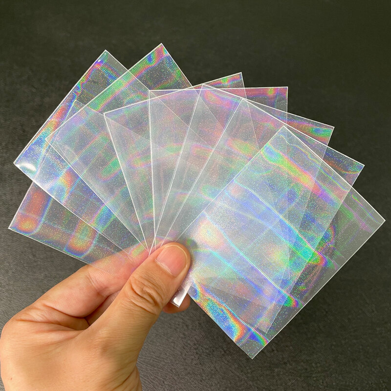 100 pz/lotto Foil Laser a forma di cuore caricamento dall'alto TCG Card Sleeves YGO gioco da tavolo Photo Protector Trading Cards Shield Cover