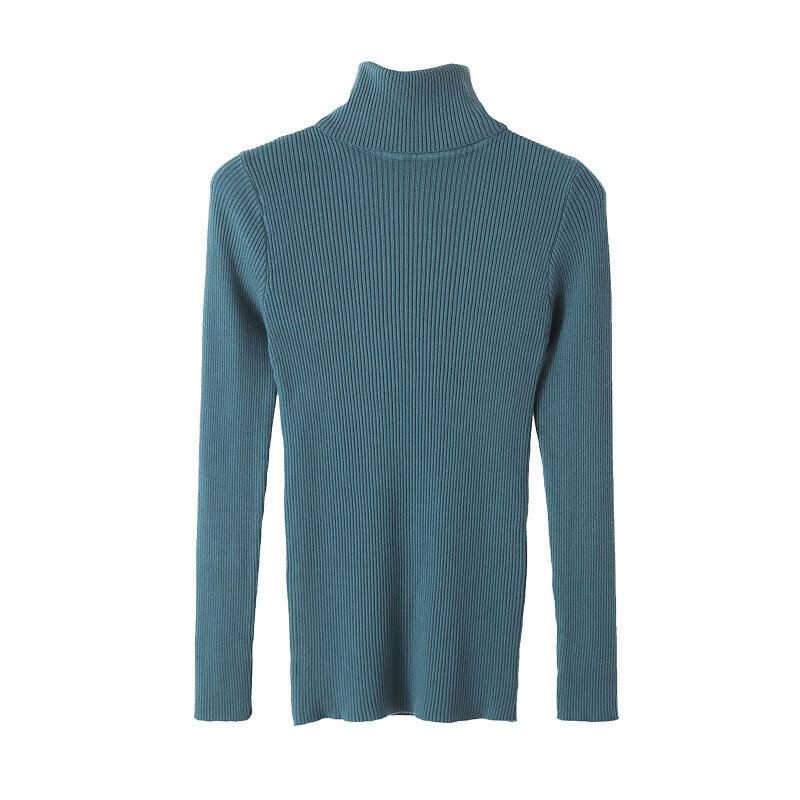 2023 swetry damskie z długimi rękawami na szyję sweter base jednolita koreańska wersja swetra z dzianiny