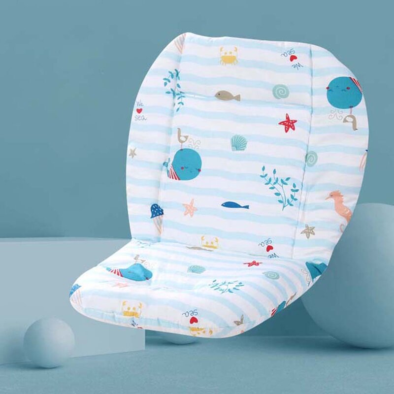 Bantalan kursi bantal kursi tebal penghangat bayi motif hewan anak-anak Aksesori kereta bayi alas kereta bayi keset katun