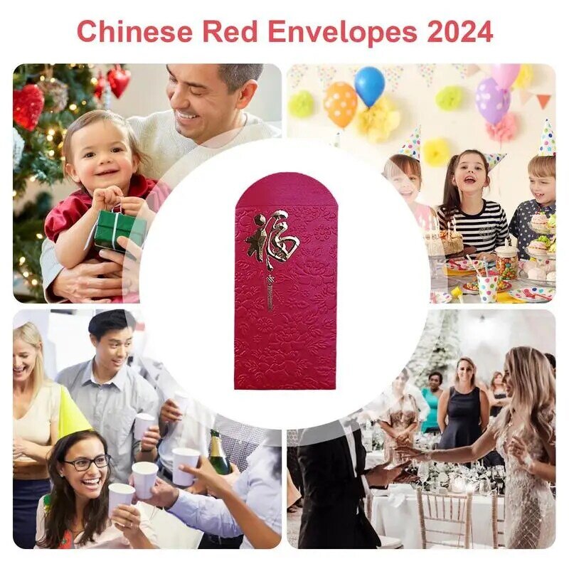 Envelopes vermelhos criativos para o ano novo, hongbao, envelope do festival, aniversário, casamento, vermelho presente do dinheiro, acessórios domésticos