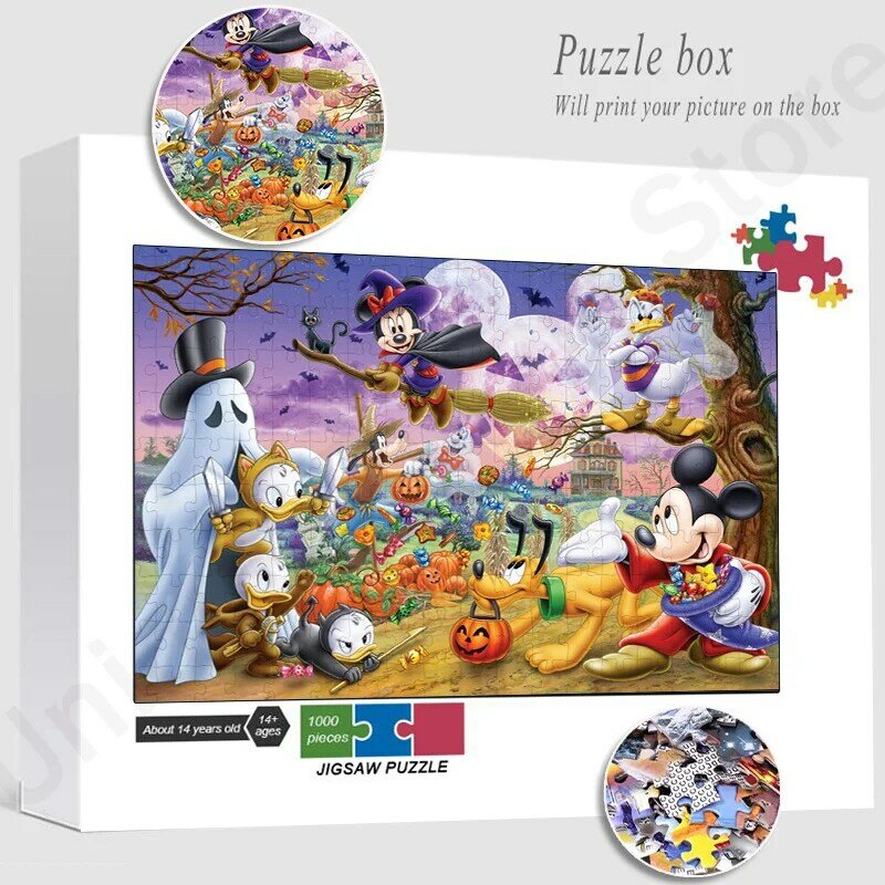 Disney Mickey Mouse Jigsaw Puzzle Halloween natale regali manuali fai da te divertenti giochi di famiglia Puzzle decorazione della casa