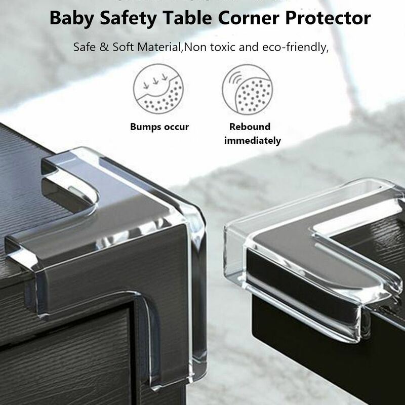 4 szt. Miękkiego silikonu zabezpieczenie rogów stołu bezpieczeństwa dla dzieci listwa antykolizyjna ochrona krawędzi osłony narożników