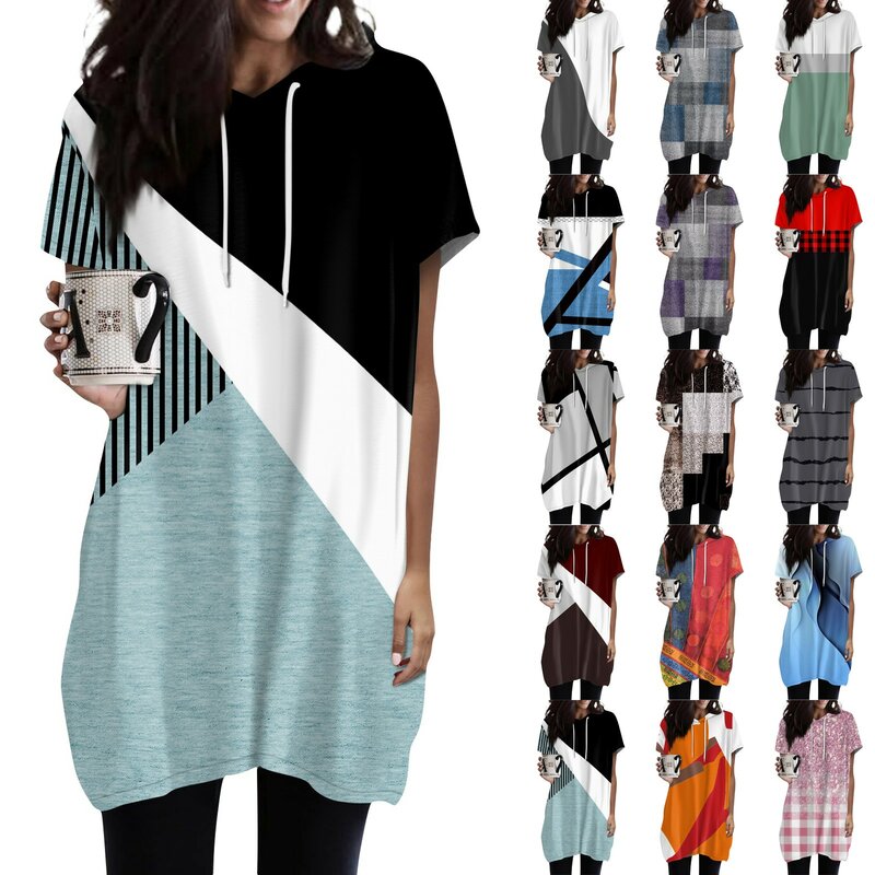 ملابس الشارع الشهير تي شيرت للنساء ، كم قصير ، البلوزات والقمصان ، الشارع الشهير للإناث