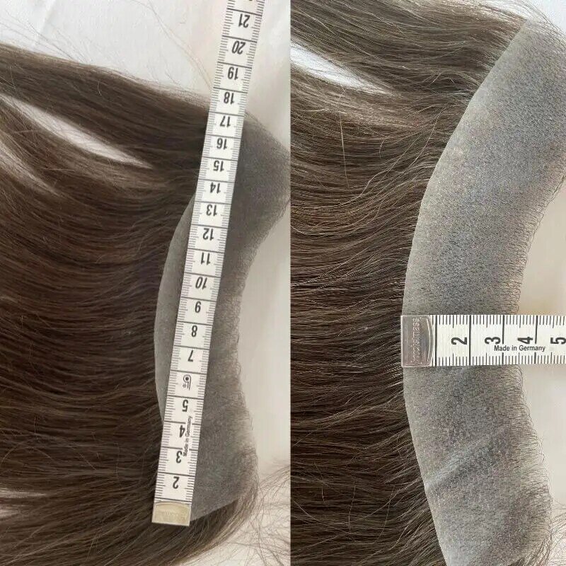 Peruki #4 brązowa, pełna linia włosów z męski tupecik włosów ludzkich do włosów typu Man V, włosy z przodu Remy, naturalne przedłużanie włosów