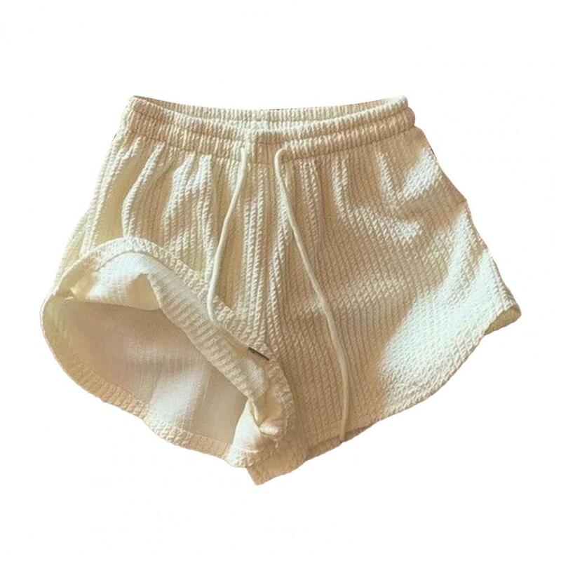 Pantalones cortos transpirables de cintura alta para mujer, cómodos pantalones cortos de verano con cordón en la cintura para deportes de playa, Jogging suave