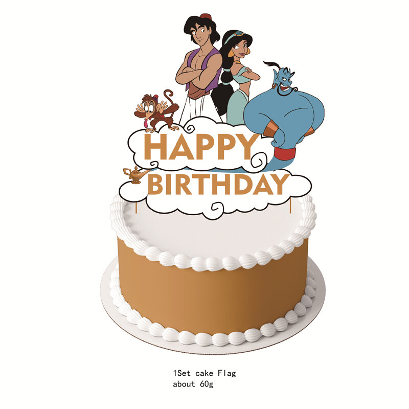 Decoración de fiesta temática de Aladdín de Disney, vajilla desechable de dibujos animados, platos, tazas, recuerdo para niños, Baby Shower, suministros de cumpleaños