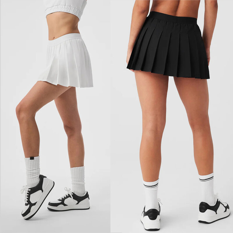 Women's Sports Tennis Skirt high Waisted Lightweight Yoga Tennis Shorts Dress Hidden Pockets Pleated Skirt