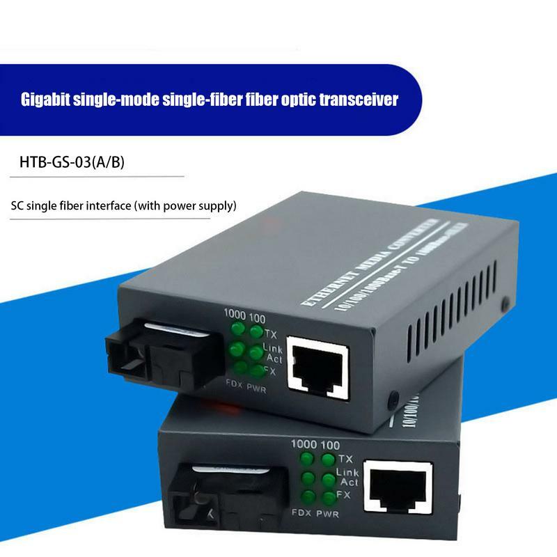Convertisseur de mode unique de gigabit 2 pcs Gigabit de mode unique HTB-GS-03 le mini gigabit photoélectrique de détection automatique pour la maison