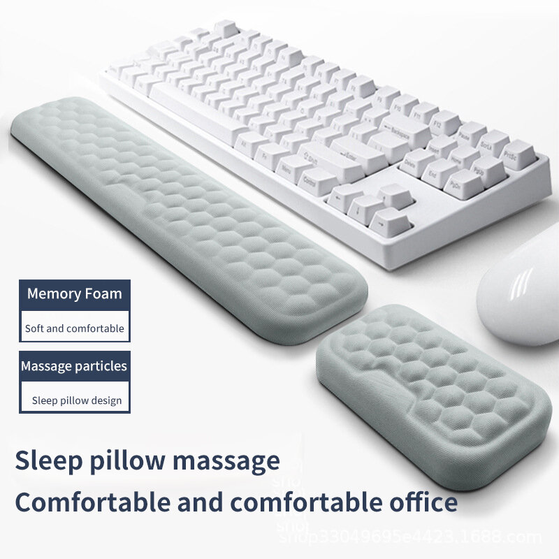 Ergonomic Keyboard Mouse Wrist Rest Office Typing Protection Relax Wrist Memory Foam Mouse Pad Computer Laptop Desk Mat
