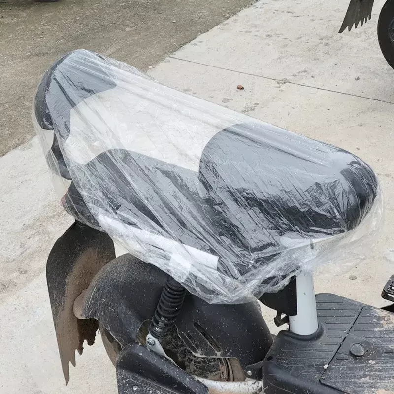 Motorrad Einweg-Sitz bezug Elektro fahrzeug Fahrrad Regenschutz staub dichtes Sitzkissen transparente Kunststoffs chutz hülle