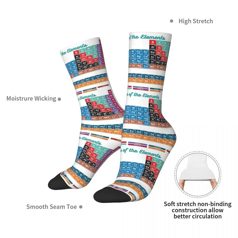 Периодическая таблица элементов 1 носки Harajuku высококачественные чулки всесезонные длинные носки аксессуары для мужчин и женщин Подарки