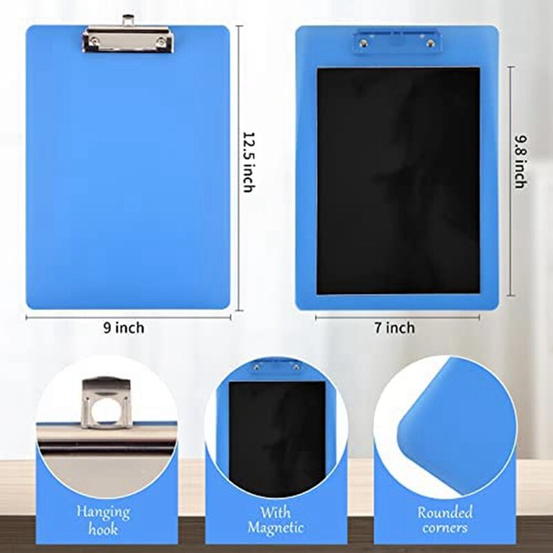 NEW-Magnetic Clipboards Clip With Low Profile Letter Size Clipboards 9X12.5Inch Standard Clip For Refrigerator Office Home