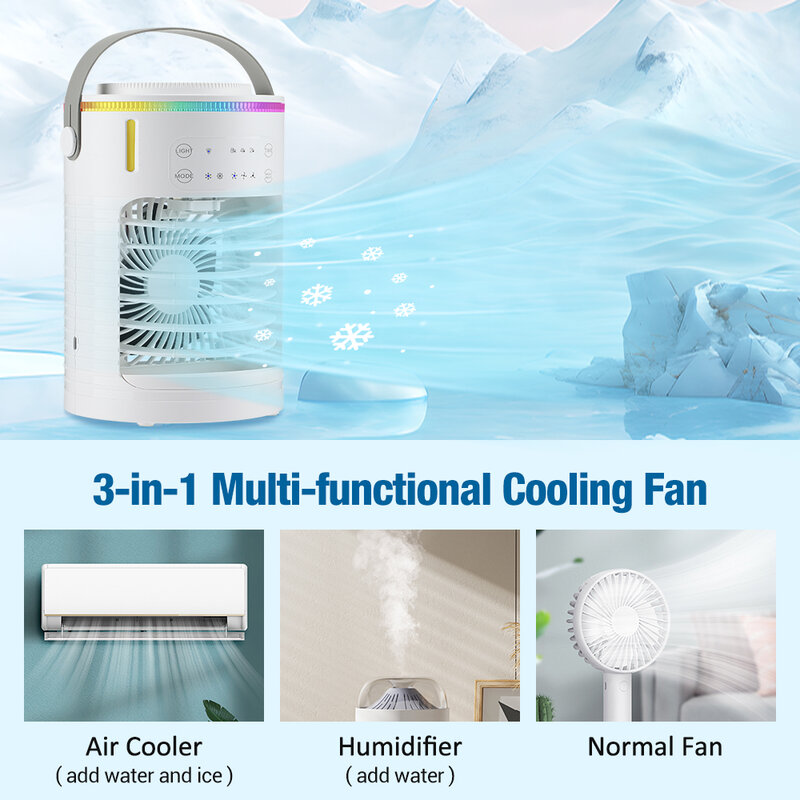 Desktop air conditioning fan household office electric cooling fan spray humidification mini air cooler living room bedroom