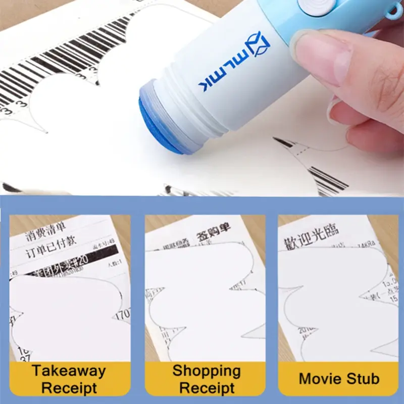 Thermal Paper Correction Fluid Home Office Anti Peep Identity Information Privacy Protector Eraser with Knife Parcel Box Opener