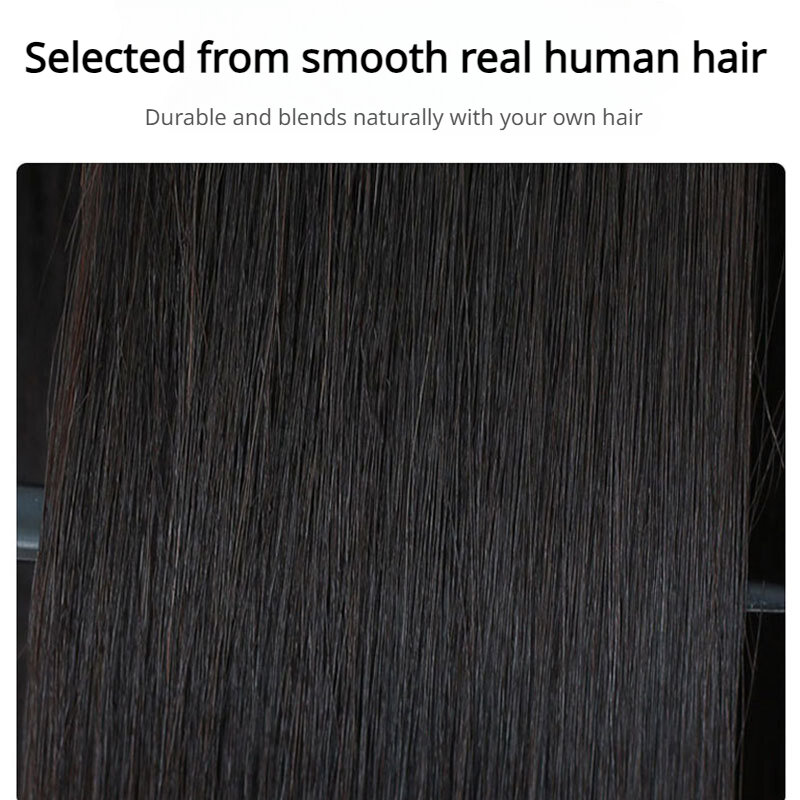 Modna włosy naturalne niewidoczna naturalna grzywka bezszwowa pokrywająca czoło naszywka na boczną krawędź dla kobiet na co dzień
